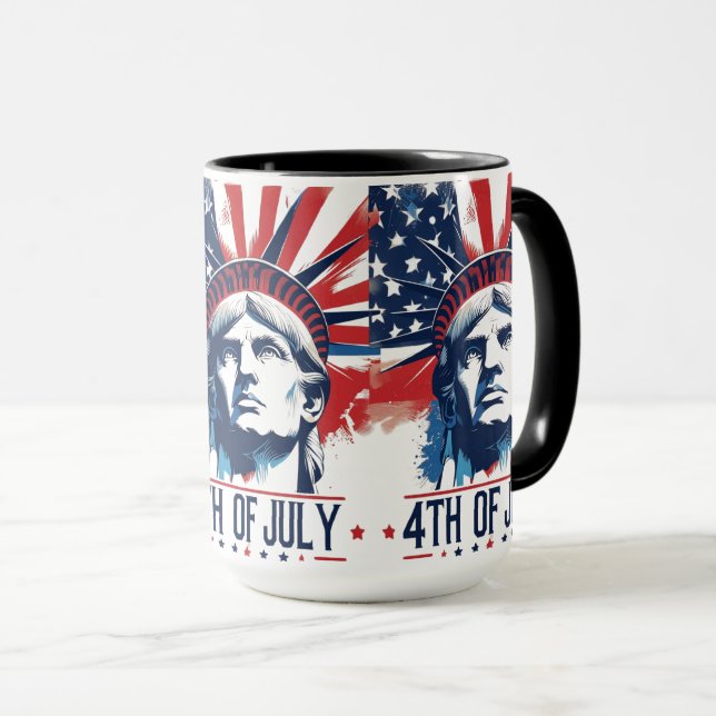4. Juli Patriotic American Pride Feier Tasse (VorderseiteRechts)