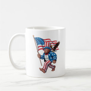 4. Juli Patriotic Bigfoot and Bald Eagle Kaffeetasse