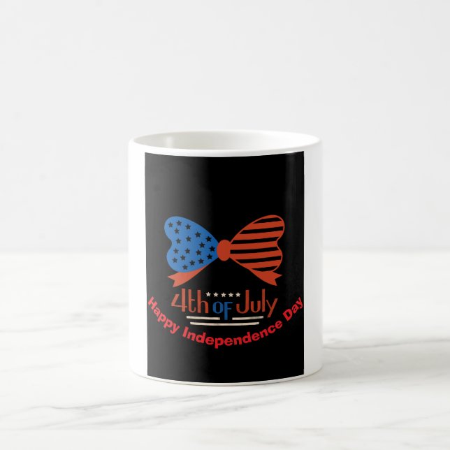 "4. Juli" Patriotic Bow Design Custom Kaffeetasse (Mittel)
