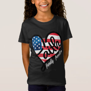 4. Juli Patriotic Christlich Faith Heart Americ T-Shirt