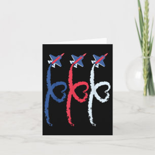 4. Juli Patriotic Fighter Heart Airplane USA F Karte