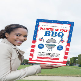 4. Juli, Patriotic Fireworks GRILLEN Party Einladung