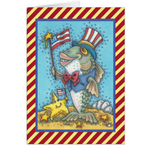 4. JULI PATRIOTIC FISH GREETING CARD Verse