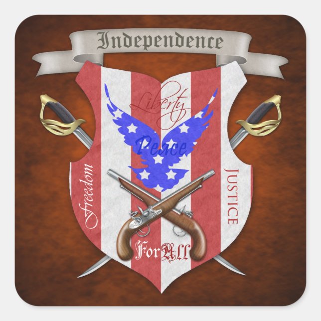 4. Juli Patriotic Freedom Wappen Stickers (Vorderseite)