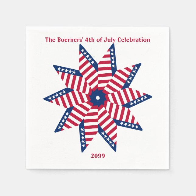 4. Juli Patriotic Fun Party Paper Napkins Serviette (Vorderseite)