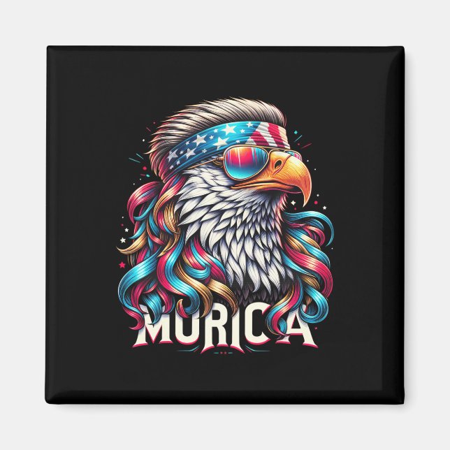 4. Juli Patriotic Funny Eagle 4. Juli USA Mur Magnet (Vorne)