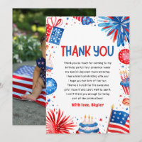 4. Juli Patriotic Geburtstag Danke Karte