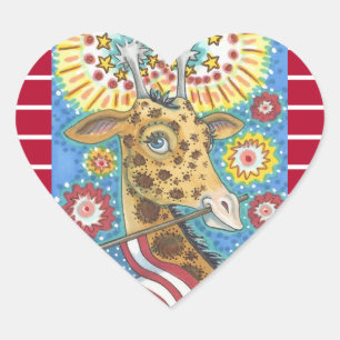 4. JULI PATRIOTIC GIRAFFE STICKERS Hrt, Blatt