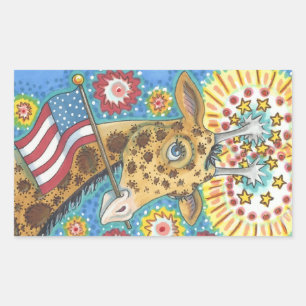 4. JULI PATRIOTIC GIRAFFE STICKERS Rec, Blatt