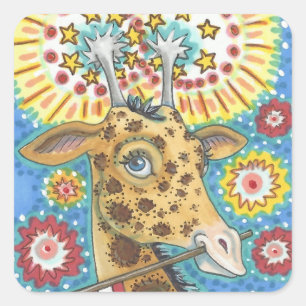 4. JULI PATRIOTIC GIRAFFE STICKERS Squ, Blatt