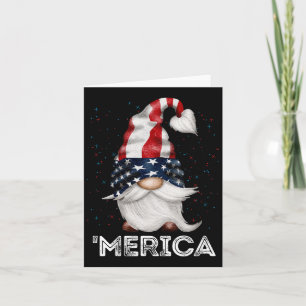 4. Juli Patriotic Gnome American Flag gefärbt Karte