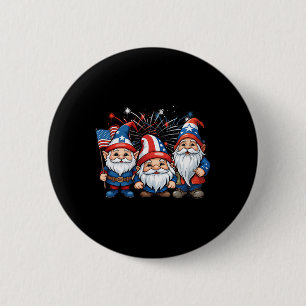 4. Juli Patriotic Gnomes American Flag Usa Gno Button