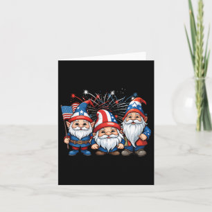 4. Juli Patriotic Gnomes American Flag Usa Gno Karte