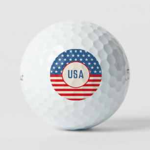4. Juli Patriotic Golf Ball Red White Blue