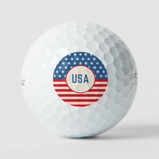 4. Juli Patriotic Golf Ball Red White Blue (Vorderseite)