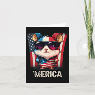 4. Juli Patriotic Hamster Merica Karte
