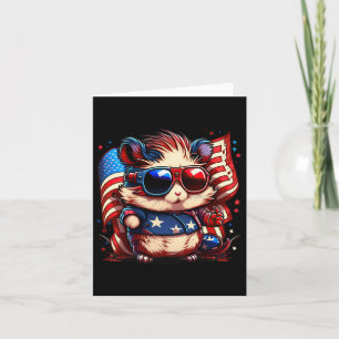 4. Juli Patriotic Hamster US Flag Karte