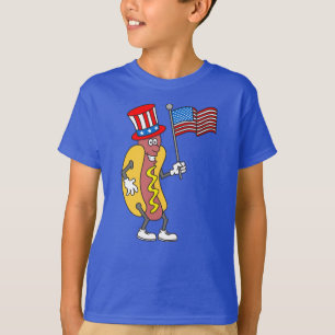 4. Juli Patriotic Hot Dog Funny T-Shirt