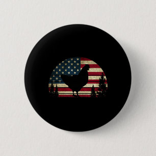 4. Juli Patriotic Huhn American Usa Flagge Ch Button