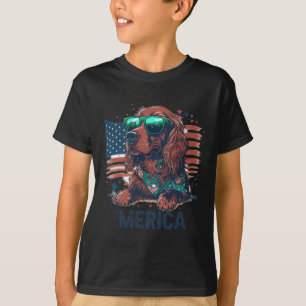 4. Juli Patriotic Irish Setter Dog Merica T-Shirt