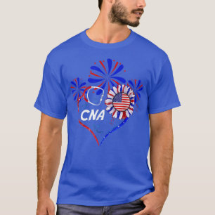 4. Juli Patriotic Nurse Cna American Flag Sunf T-Shirt