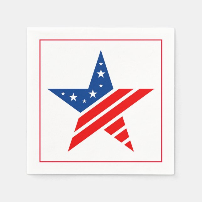 4. Juli Patriotic Paper Napkins Serviette (Vorderseite)
