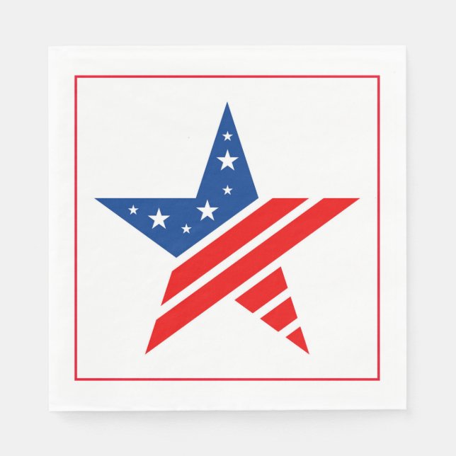 4. Juli Patriotic Paper Napkins Serviette (Vorderseite)