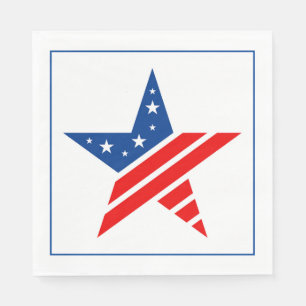 4. Juli Patriotic Paper Napkins Serviette
