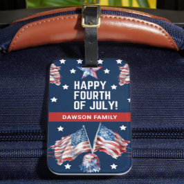 4. Juli Patriotic Personalisiert Gepäckanhänger
