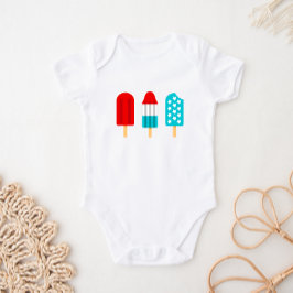 4. Juli Patriotic Popsicles Baby Bodysuit Baby Strampler