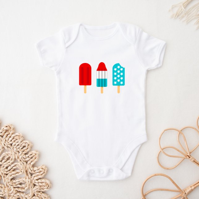 4. Juli Patriotic Popsicles Baby Bodysuit Strampler (Von Creator hochgeladen)