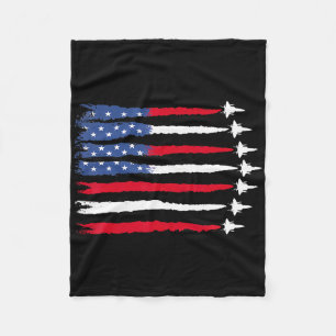 4. Juli Patriotic Red White Blue Usa Flag Figh Fleecedecke