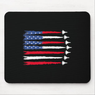 4. Juli Patriotic Red White Blue Usa Flag Figh Mousepad