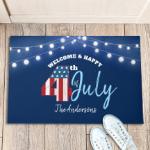 4. Juli Patriotic Red White Blue USA Flag Lights