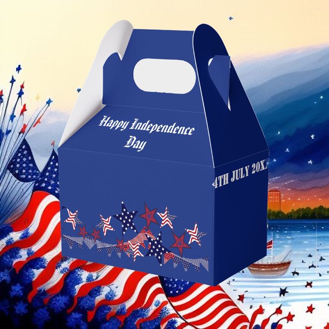 4. Juli Patriotic Stars American Flag GRILLEN Part Geschenkschachtel (4th July Patriotic Stars American Flag BBQ Party Favor Boxes)