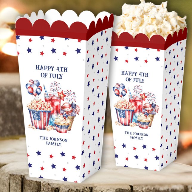 4. Juli Patriotic Stars Süßigkeiten Popcorn Geschenkschachtel (4th of July Patriotic Stars Sweets Popcorn Favor Boxes)