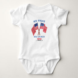 4. Juli, Patriotic USA Flag B Baby Strampler