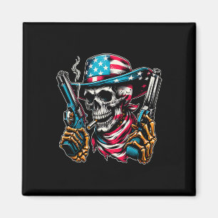 4. Juli Patriotic USA Skeleton Skull US Americ Magnet