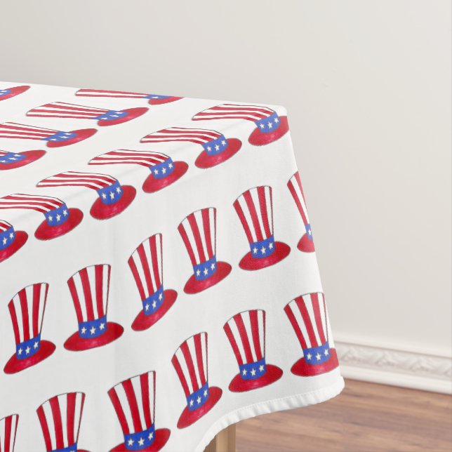 4. Juli Patriotic USA Uncle Sam Stars Stripes Hat Tischdecke (Beispiel)