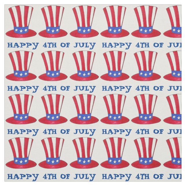 4. Juli Patriotic USA Uncle Sam Tophat Stoff (Muster)