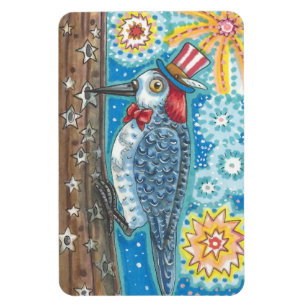 4. JULI PATRIOTIC WOODPECKER MAGNET Large