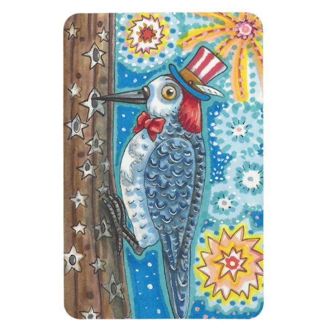 4. JULI PATRIOTIC WOODPECKER MAGNET Large (Vertikal)