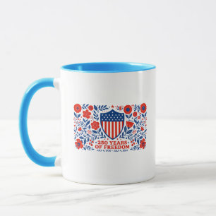 4. Juli Patriotisch 250. Jubiläum 250 Jahre  Tasse