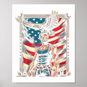 4. Juli Patriotisch Lustig Abraham Lincoln 4. Juli Poster