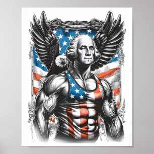 4. Juli Patriotisch Lustig George Washington Juli Poster