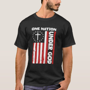 4. Juli Patriotische Christliche Flagge ein Nation T-Shirt