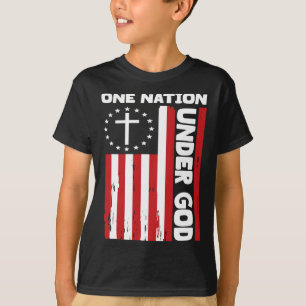 4. Juli Patriotische Christliche Flagge ein Nation T-Shirt