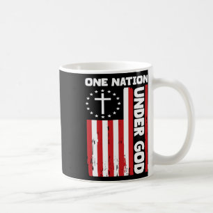4. Juli patriotische christliche Flagge Eine Natio Kaffeetasse