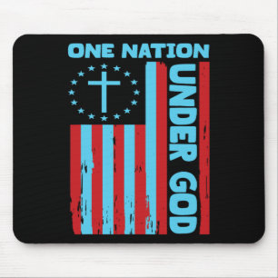 4. Juli patriotische christliche Flagge Eine Natio Mousepad