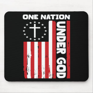 4. Juli patriotische christliche Flagge Eine Natio Mousepad